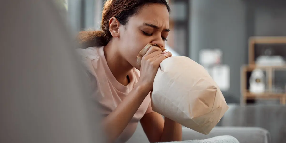 A woman having panic attack